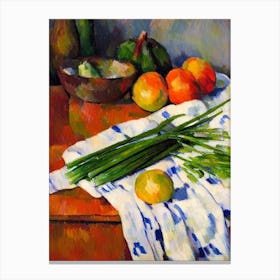 Scallions Cezanne Style vegetable Canvas Print