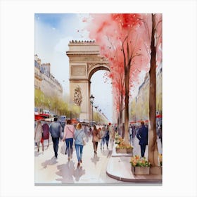 Champs-Elysées Avenue. Paris. The atmosphere and manifestations of spring. 8 Canvas Print