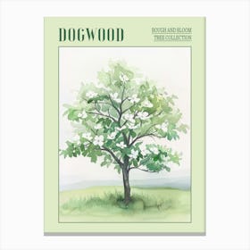 Dogwood Tree Atmospheric Watercolour Painting 3 Poster Canvas Print