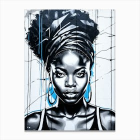 Graffiti Mural Of Beautiful Black Woman 218 Canvas Print