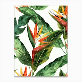 Bird Of Paradise Seamless Pattern 5 Canvas Print