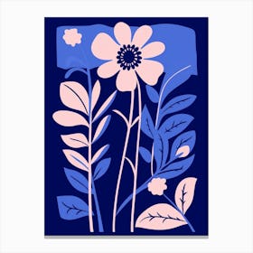 Blue Flower Illustration Daisy 2 Canvas Print