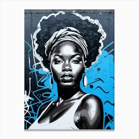 Graffiti Mural Of Beautiful Black Woman 126 Canvas Print