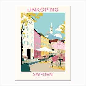 Linkoping, Sweden, Flat Pastels Tones Illustration 3 Poster Canvas Print