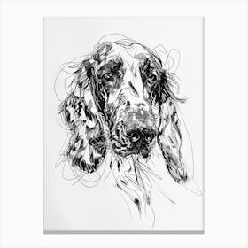 English Setter Dog Line Sketch 2 Canvas Print