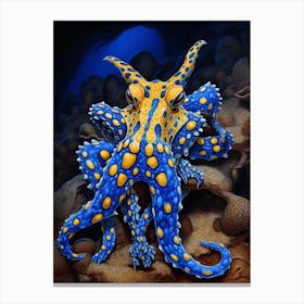 Southern Blue Ringed Octopus Illustration 9 Canvas Print