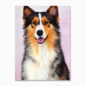 Icelandic Sheepdog Watercolour dog Canvas Print