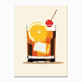 Mid Century Modern Whiskey Sour Floral Infusion Cocktail 2 Canvas Print