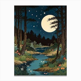 William Morris Night In The Forest 14 Canvas Print