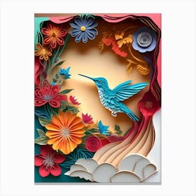 "Paper" Hummingbirds - Reimagined 7 Canvas Print