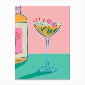 retro botanical cocktail Canvas Print