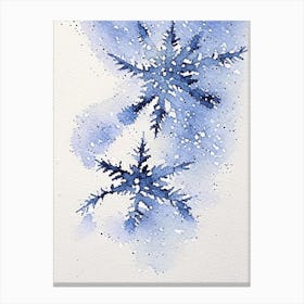 Bullet, Snowflakes, Watercolour Ink Canvas Print