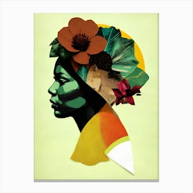 African Woman With Flowers Canvas Print