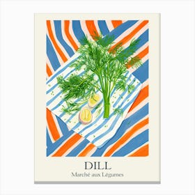 Marche Aux Legumes Dill Summer Illustration 6 Canvas Print