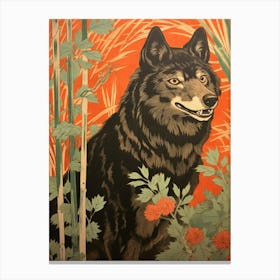 Japanese Wolf Illustration 3 Canvas Print
