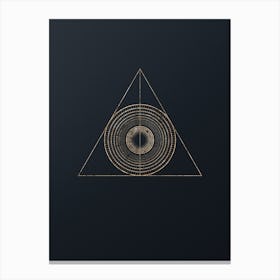 Abstract Geometric Gold Glyph on Dark Teal n.0199 Canvas Print