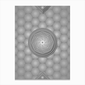 Geometric Glyph Sigil with Hex Array Pattern in Gray n.0145 Canvas Print