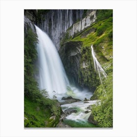 Grawa Waterfall, Austria Realistic Photograph (2) Canvas Print