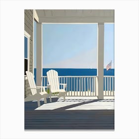 Adirondack Chairs On The Porch Canvas Print