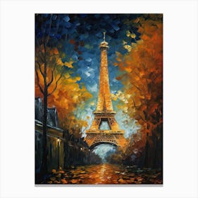 Eiffel Tower Paris Van Gogh Style 2 Canvas Print
