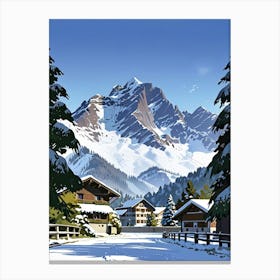 Village In The Mountains Canvas Print