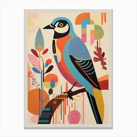 Colourful Scandi Bird American Kestrel 2 Canvas Print