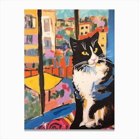 Painting Of A Cat In Istanbul Turkey 1 Canvas Print