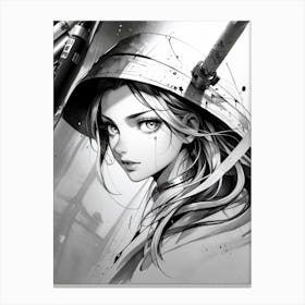 Anime Girl In A Hat Canvas Print