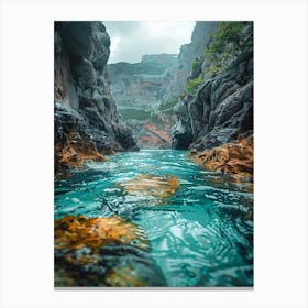 Water In A Canyon Canvas Print