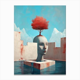 Tree In The Head, Minimalism Canvas Print