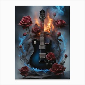 Flames And Roses 1 Canvas Print