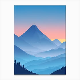 Misty Mountains Vertical Composition In Blue Tone 167 Canvas Print