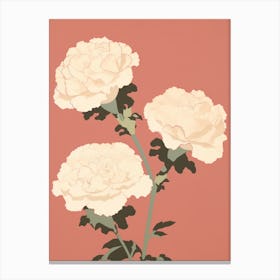 Carnations Flower Big Bold Illustration 4 Canvas Print
