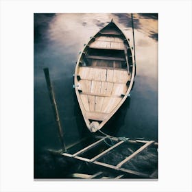 Wooden Boat Mooring Canvas Print