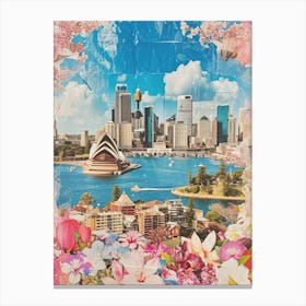 Sydney   Retro Collage Style 3 Canvas Print