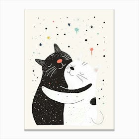 Two Cats Hugging Canvas Print