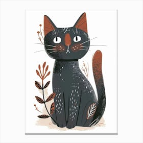 Chartreux Cat Clipart Illustration 8 Canvas Print