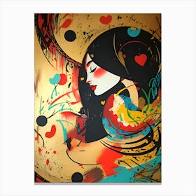 Girl With A Heart Canvas Print