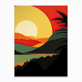 Big Sur California, Usa, Bold Outlines 3 Canvas Print