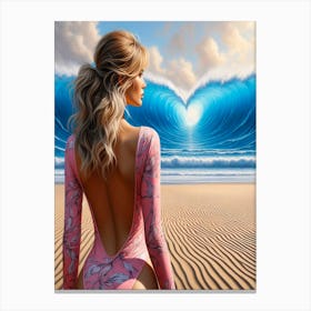 Swimming To The Heart Of The Ocean Canvas Print