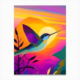 Hummingbird At Sunrise Abstract Still Life Canvas Print