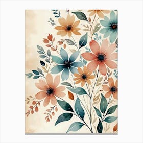 Watercolor Floral Painting Canvas Print