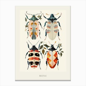 Colourful Insect Illustration Beetle 8 Poster Canvas Print