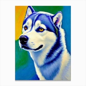 Siberian Husky Fauvist Style dog Canvas Print