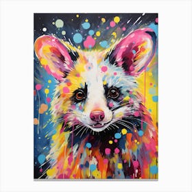  A Posing Possum Vibrant Paint Splash 2 Canvas Print