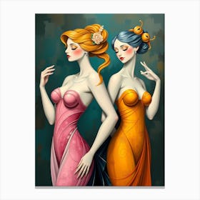 Two Beautiful Women Canvas Print