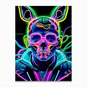 Neon Bunny Canvas Print