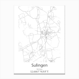 Sulingen,Germany Minimalist Map Canvas Print