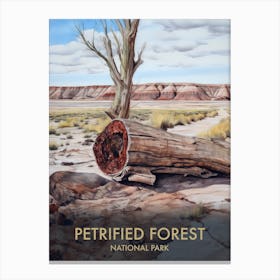 Petrified Forest National Park Watercolour Vintage Travel Poster 3 Canvas Print