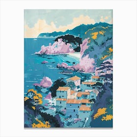 Tohoku Region Japan 1 Retro Illustration Canvas Print